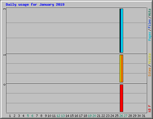 Daily usage for January 2019