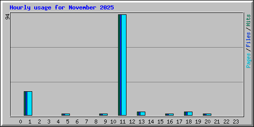 Hourly usage for November 2025